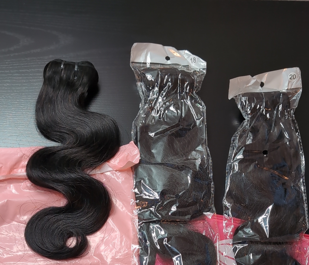 16 18 20 In 16a Raw Human Hair Bundles Body Wave Quick Weave Natural Black